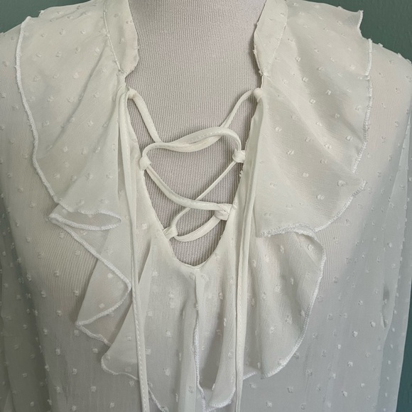 New Look White Ruffled Blouse - Picture 2 of 6